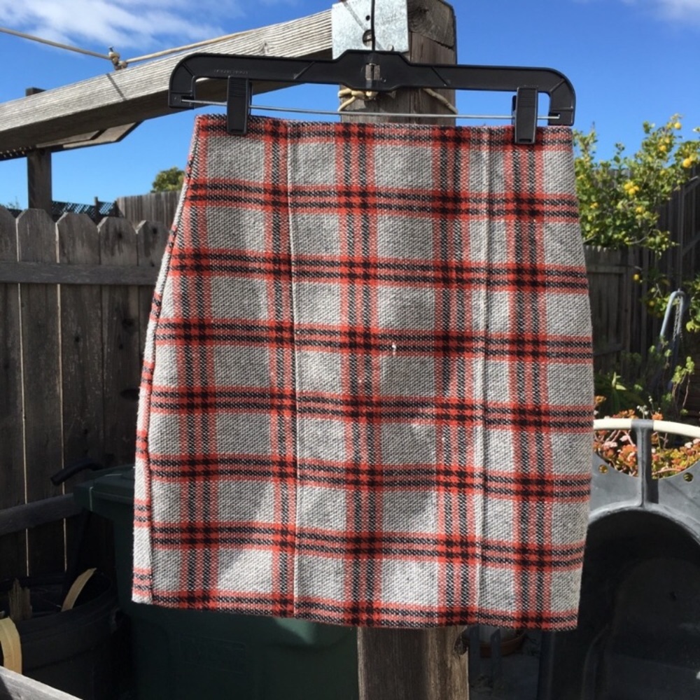 Reformation High Waisted Plaid Skirt